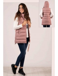 Chaleco largo capucha Laudi Moda