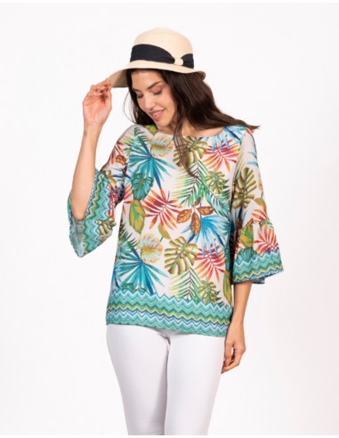 Blusa estampada tropical Laudi Moda