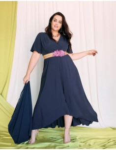 Vestido Largo Cruzado Liso